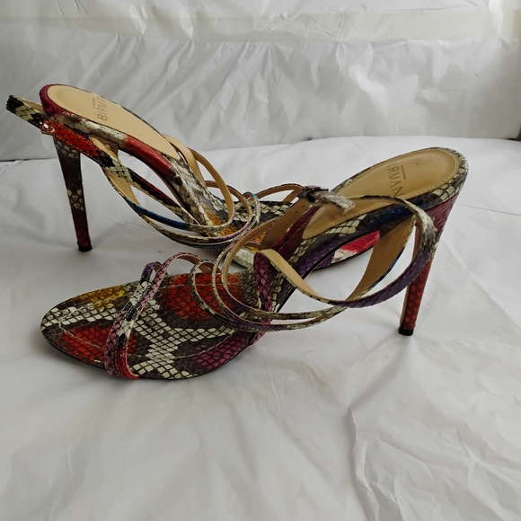 Birman Python multicolor Heel Sandals luxury 38.5 - Picture 11 of 15